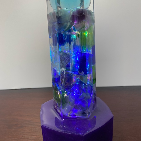 Lighted Crystal Tower with Blue Crystal Orb - Picture 5 of 8